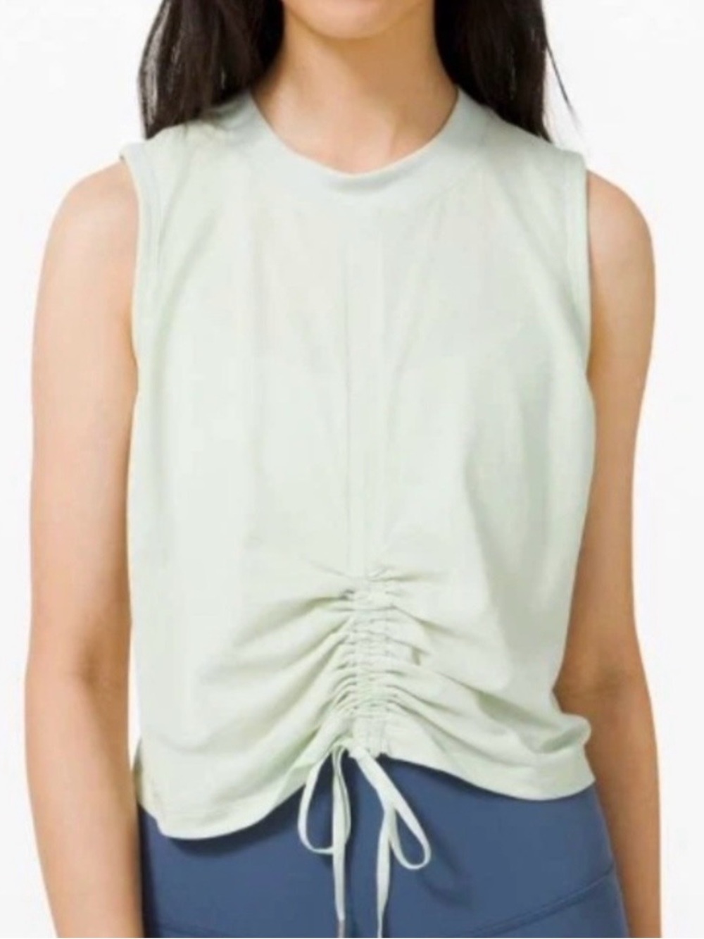 Lululemon Arctic Mint Drawstring Ruched Sporty Tank. See pictures (actual color)